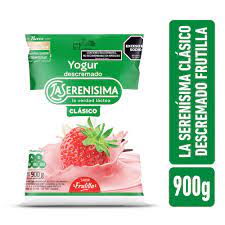 YOGURT LA SERENISIMA  DESCREMADO  SACHET 900 FRUTILLA